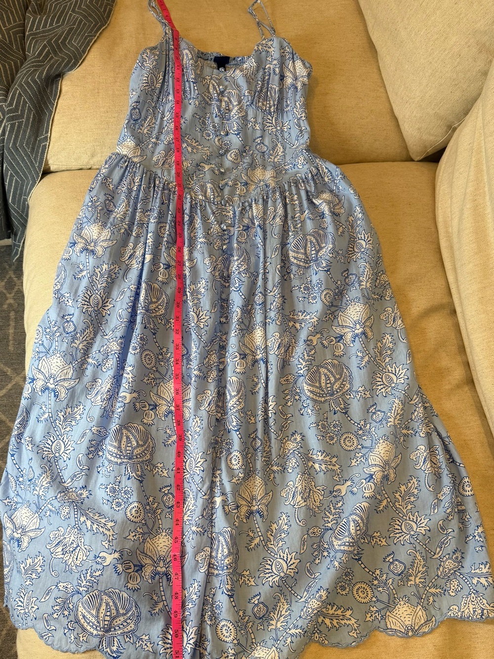 Roller Rabbit Light Blue Paisley Spaghetti-Strap Maxi, M - Picture 8 of 11